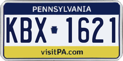 PA license plate KBX1621