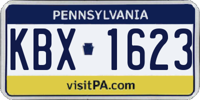 PA license plate KBX1623