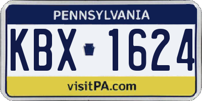 PA license plate KBX1624