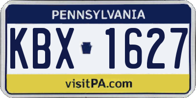 PA license plate KBX1627