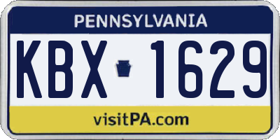 PA license plate KBX1629