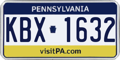 PA license plate KBX1632