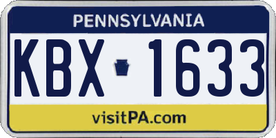 PA license plate KBX1633