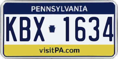 PA license plate KBX1634