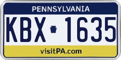 PA license plate KBX1635