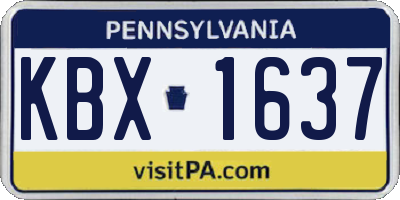 PA license plate KBX1637