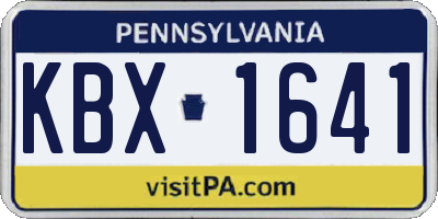 PA license plate KBX1641