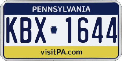 PA license plate KBX1644