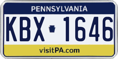 PA license plate KBX1646