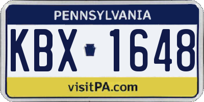 PA license plate KBX1648