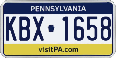 PA license plate KBX1658