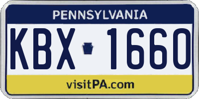 PA license plate KBX1660