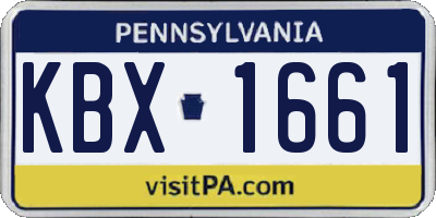 PA license plate KBX1661