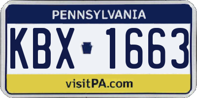PA license plate KBX1663
