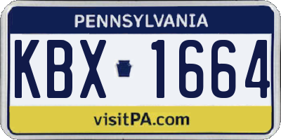 PA license plate KBX1664