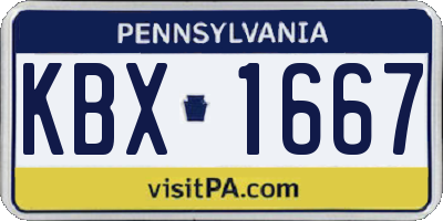 PA license plate KBX1667