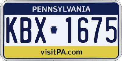 PA license plate KBX1675