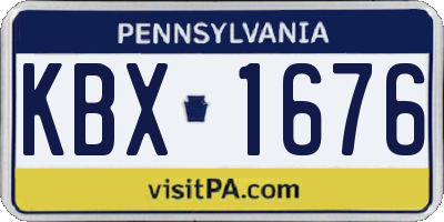 PA license plate KBX1676
