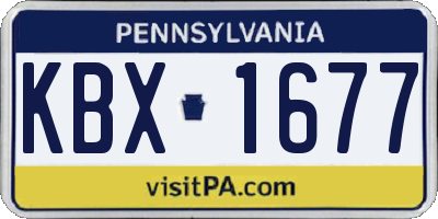 PA license plate KBX1677