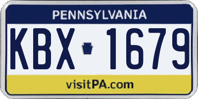 PA license plate KBX1679