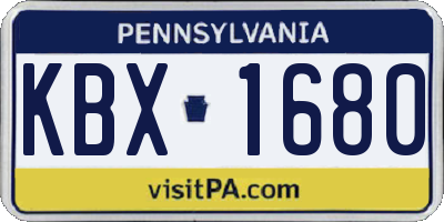PA license plate KBX1680