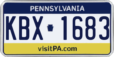 PA license plate KBX1683