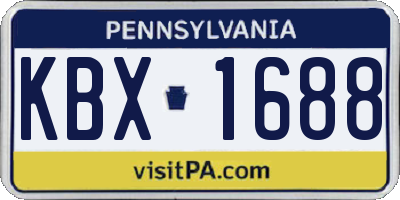 PA license plate KBX1688