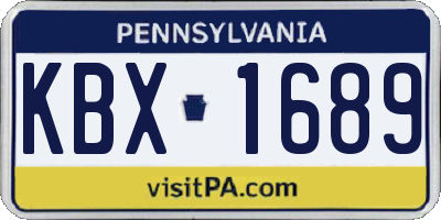 PA license plate KBX1689