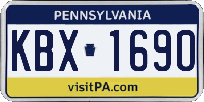 PA license plate KBX1690
