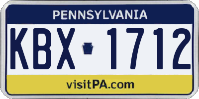 PA license plate KBX1712