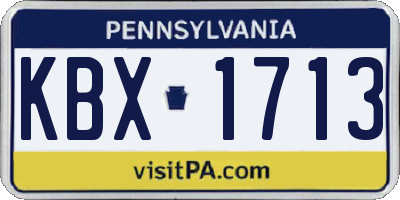 PA license plate KBX1713