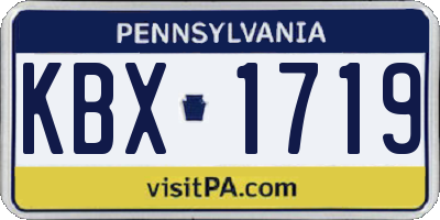 PA license plate KBX1719