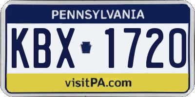 PA license plate KBX1720