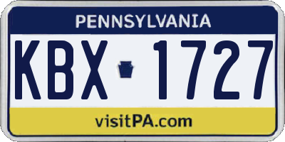 PA license plate KBX1727