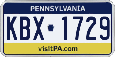 PA license plate KBX1729