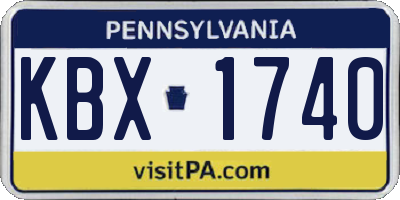 PA license plate KBX1740