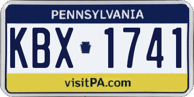 PA license plate KBX1741
