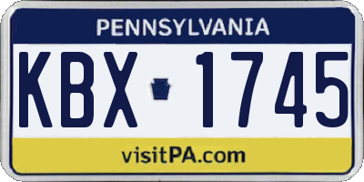 PA license plate KBX1745