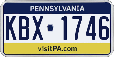PA license plate KBX1746