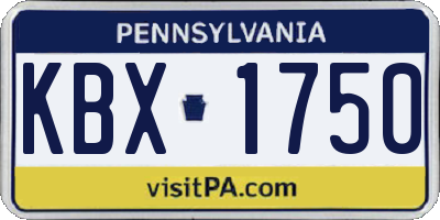 PA license plate KBX1750