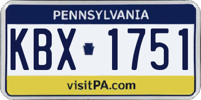 PA license plate KBX1751