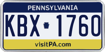PA license plate KBX1760