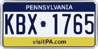 PA license plate KBX1765