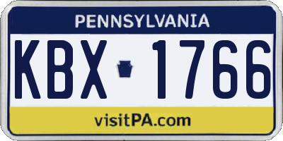 PA license plate KBX1766