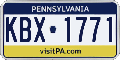 PA license plate KBX1771