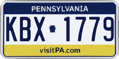 PA license plate KBX1779
