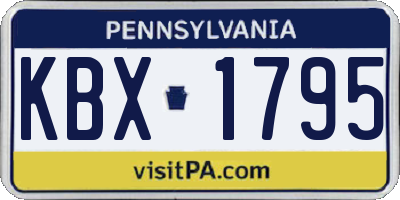 PA license plate KBX1795