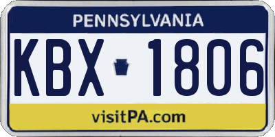 PA license plate KBX1806