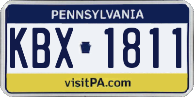 PA license plate KBX1811