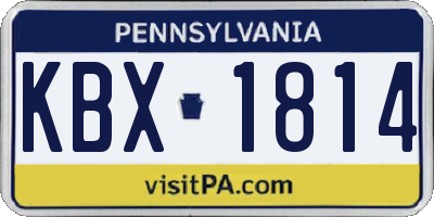 PA license plate KBX1814